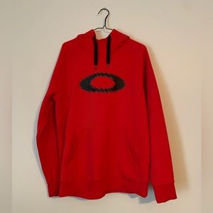 OAKLEY Men’s Red Hoodie Hooded Sweatshirt in Like New Condition ~ Sz Large